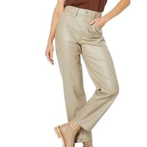 new Madewell Perfect Vintage Straight Jean: Faux Leather Edition- pumice 28